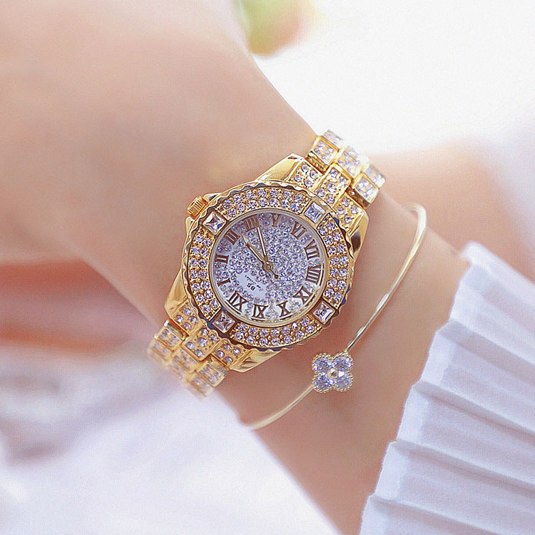 Reloj de Cristal con Diamantes para Mujer