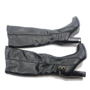 Botas de cuero de tacones largos gruesos