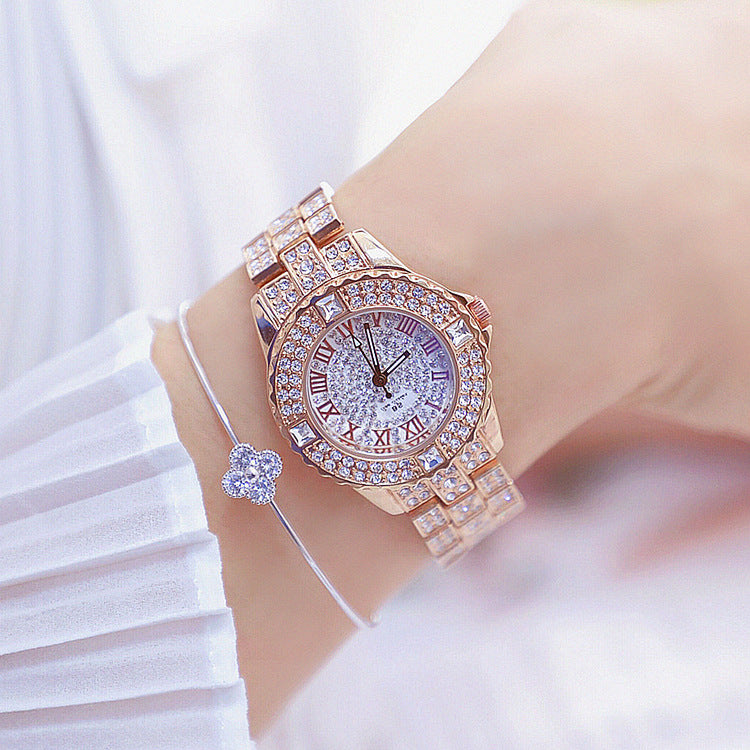 Reloj de Cristal con Diamantes para Mujer