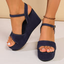 Sandalias de Cuña con Estampado de Leopardo